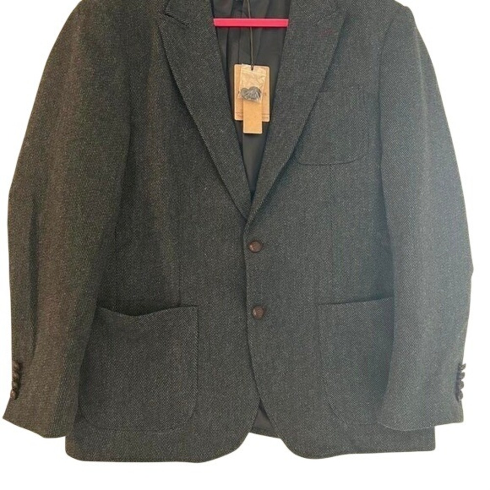PJ Paul Jones Mens Blazer‎ XL NWT Charcoal Grey Textured Sport Coat 2 Button XL